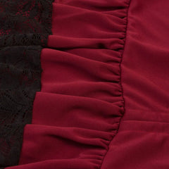 Victorian Gothic Skirt Lace - Steampunk Ruffle Red Skirt - Battling Blades
