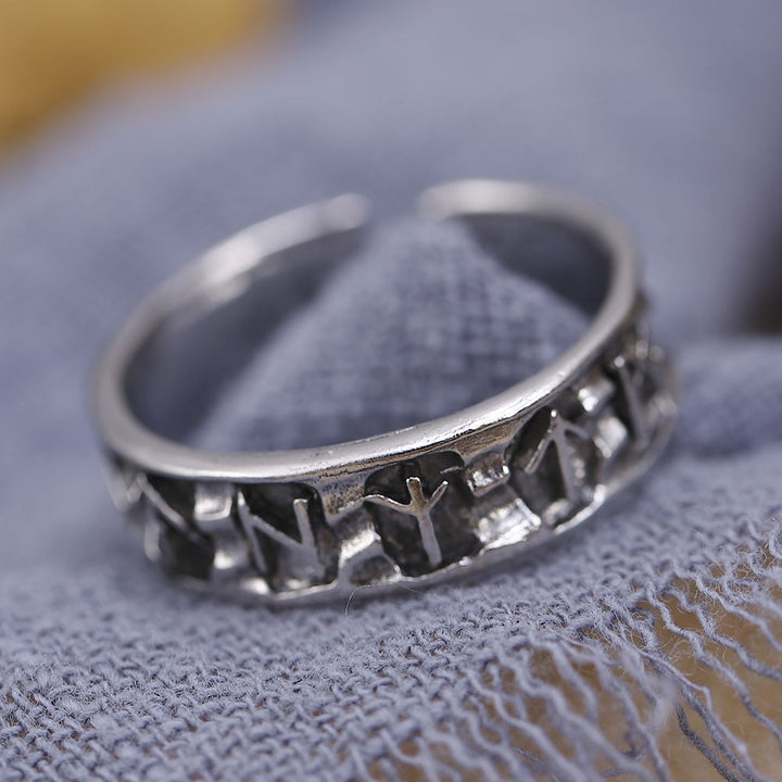 Adjustable Odin Norse Rune Ring - Viking Amulet Ring