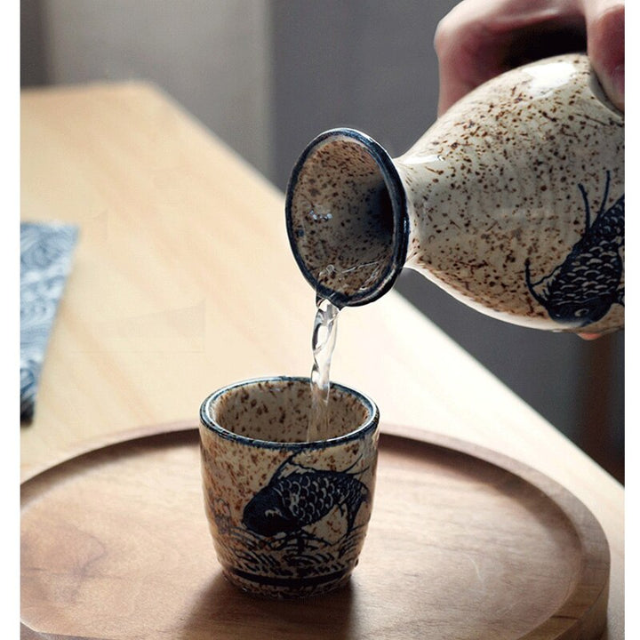 Japanese Ceramic Sake Pot - Retro Wine Pot