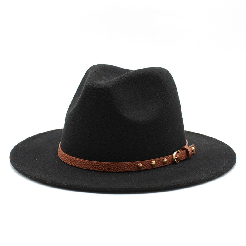 Gothic Mysterious: Wool Fedora Wide Brim Jazz Hat