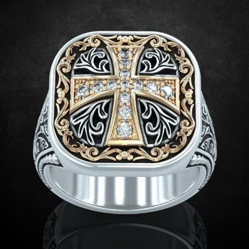 Medieval Crusader Templar Knights Cross Ring