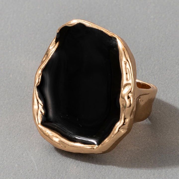 Black Stone Bohemian Joint Ring