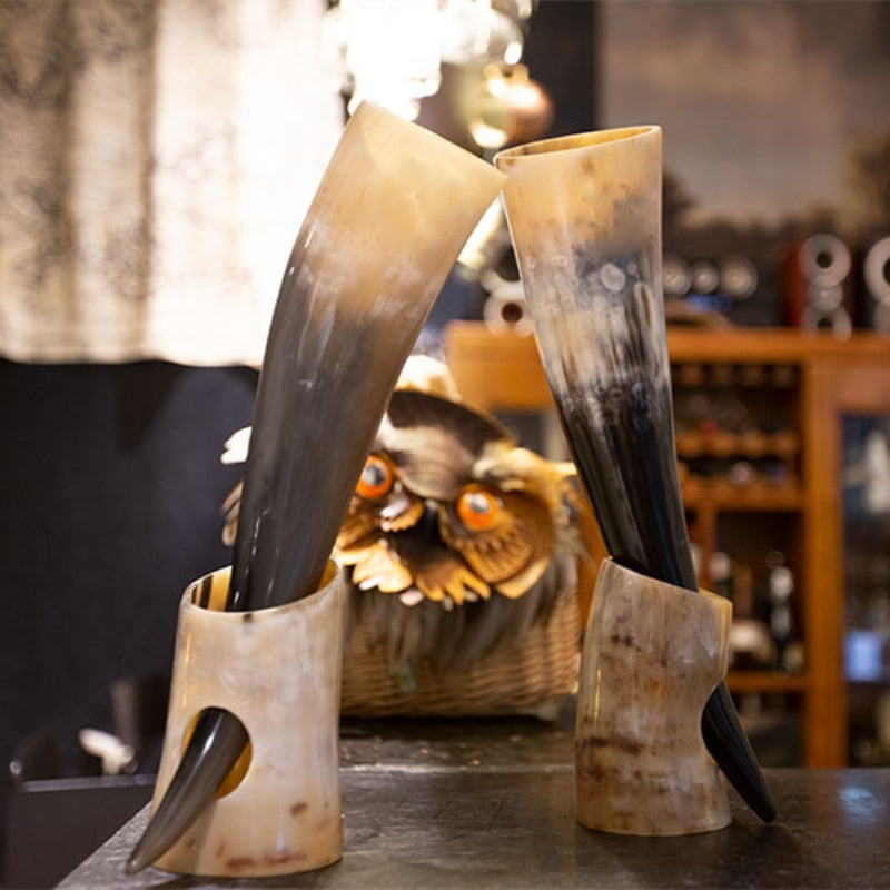 Handmade Viking Drinking Horn Mug With Stand