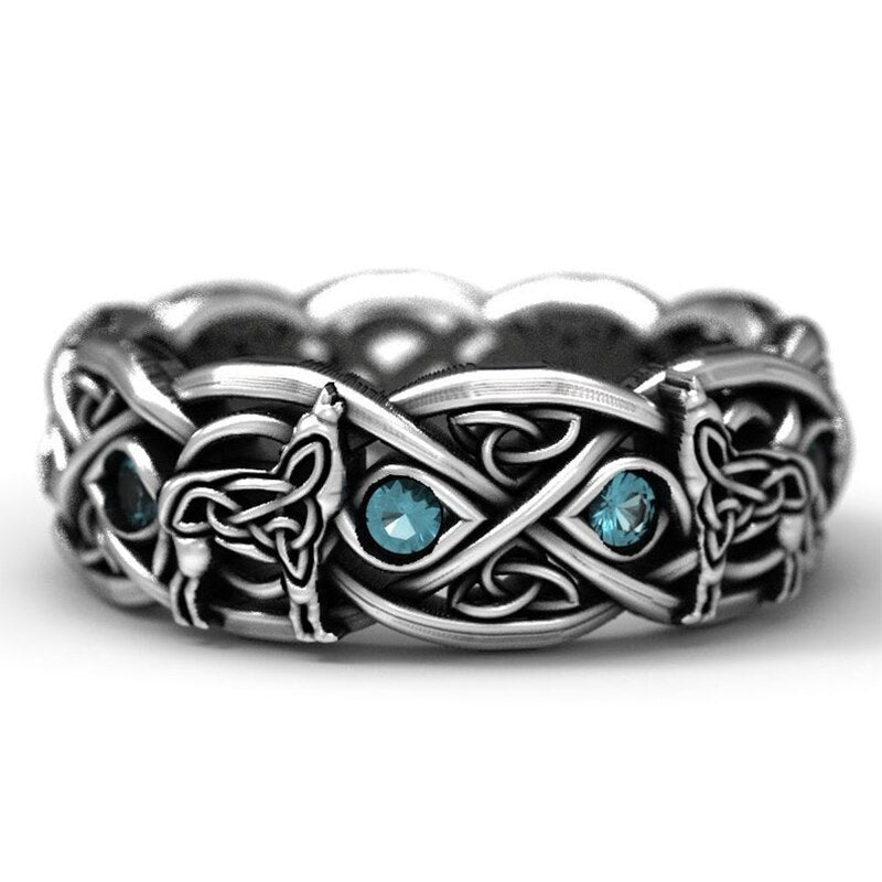 Huitan Giant Wolf Nordic Mythology Ring