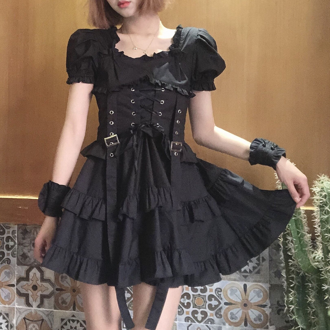 Raven Enchantment: Victorian Bandage Gothic Dress