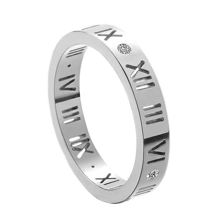 Roman Numeral Hollow Ring