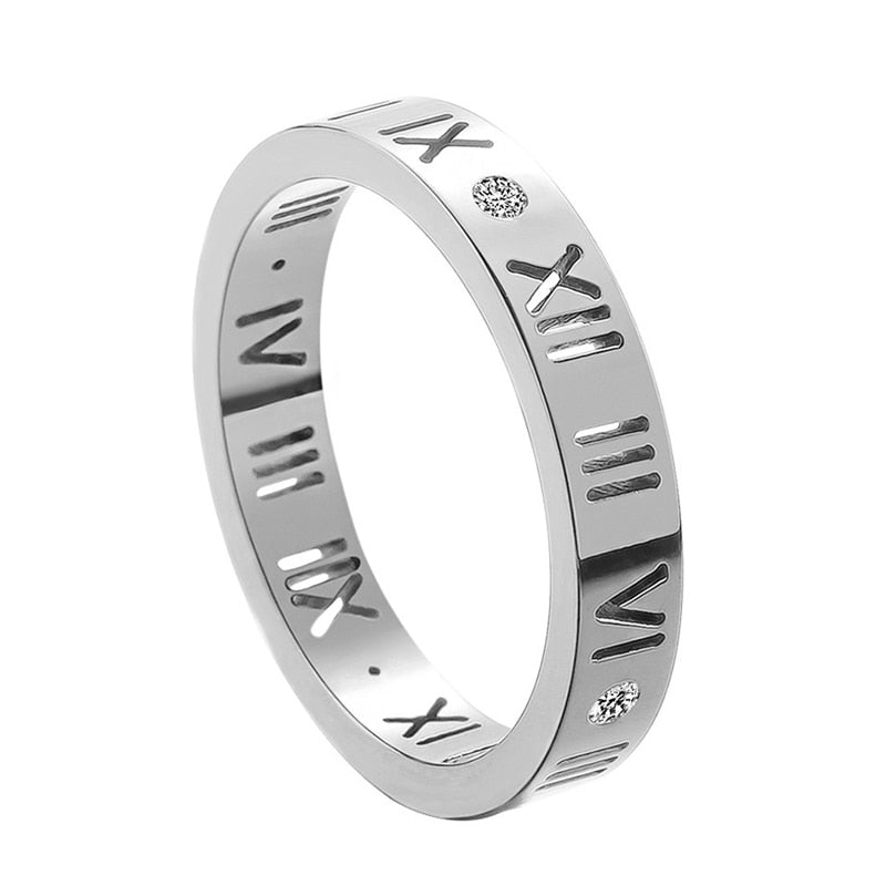 Roman Numeral Hollow Ring