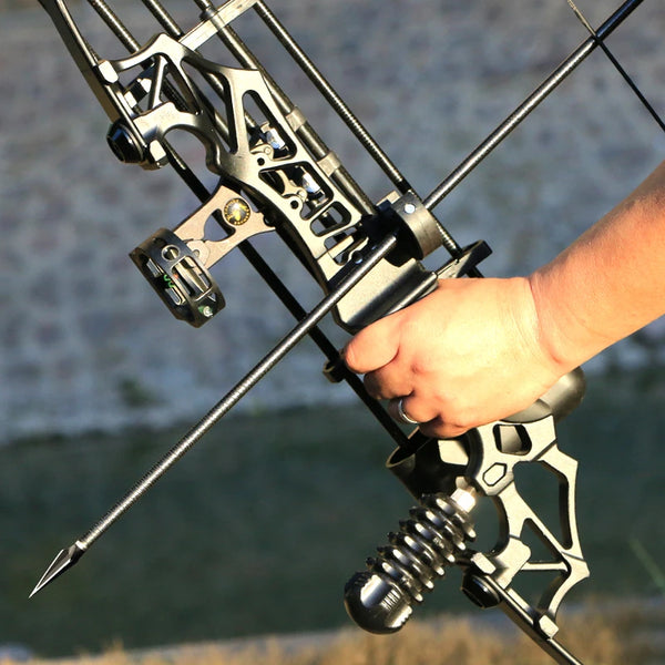 AMEYXGS 1-Pin Bow Sight - Adjustable, Stainless Steel, For Recurve & Hunting Bows (Black)