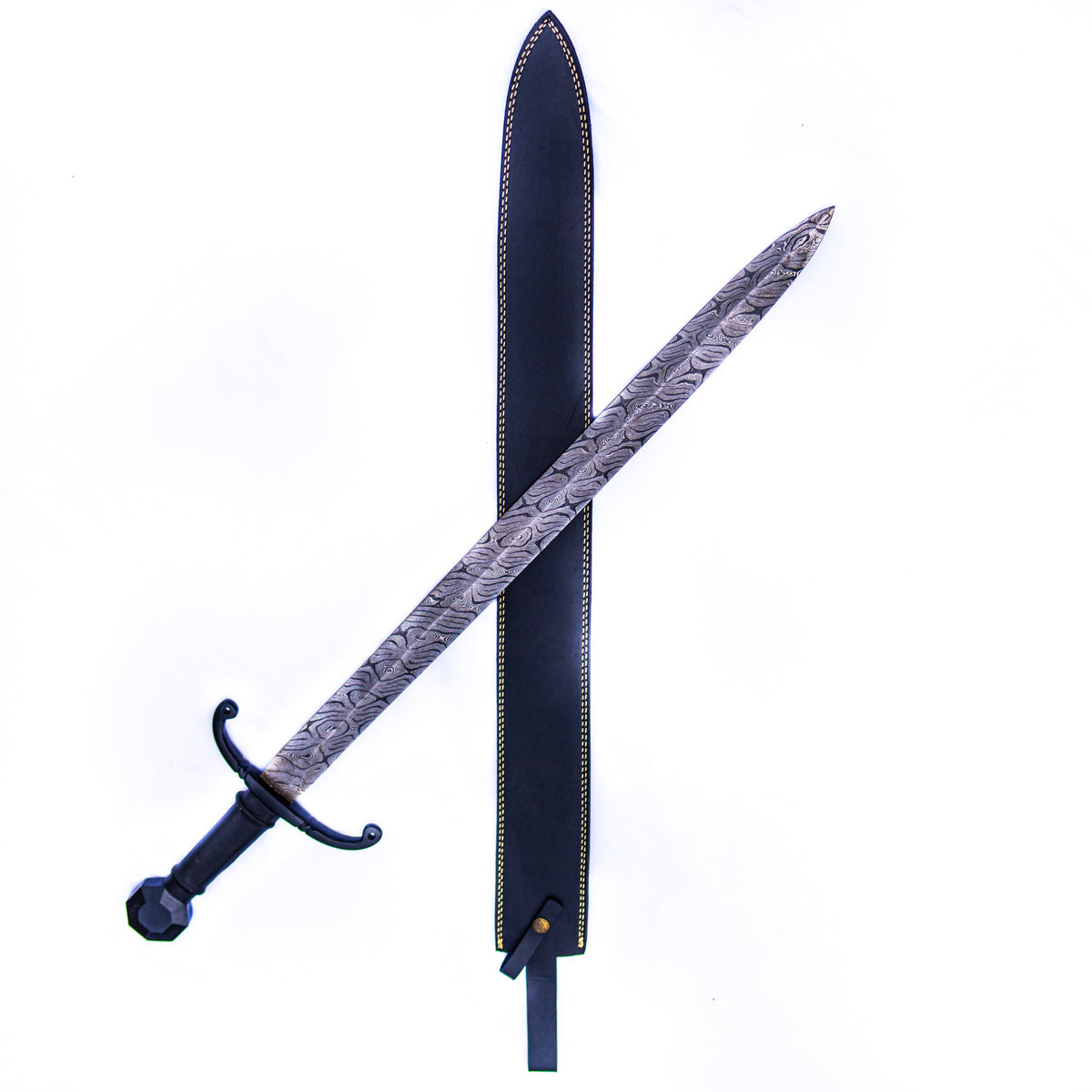 Arming Sword - Knightly Sword - High Carbon Damascus Steel Sword- 35" - Battling Blades