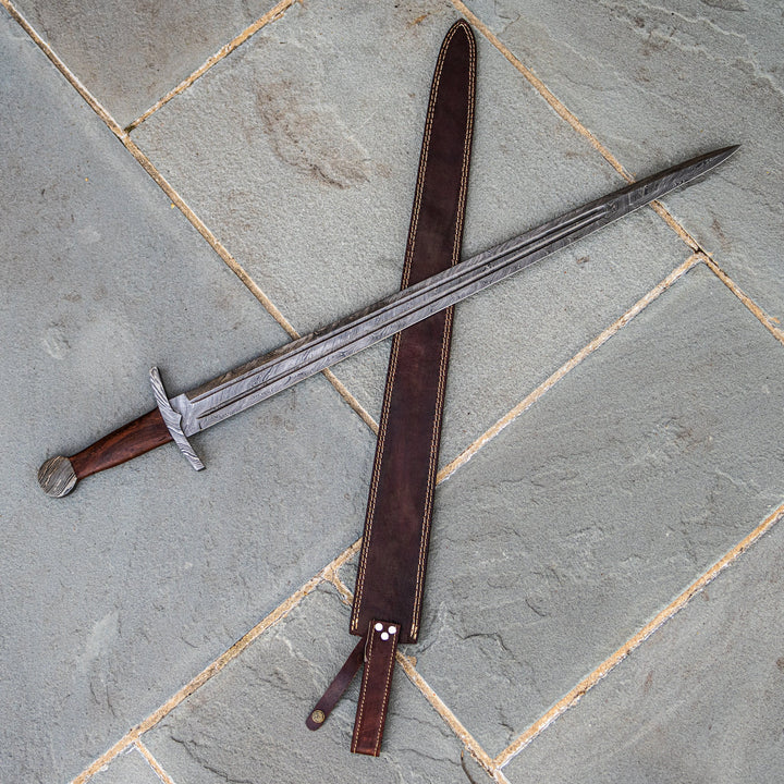 Norman Longsword- Knightly Sword - High Carbon Damascus Steel Sword- 38"