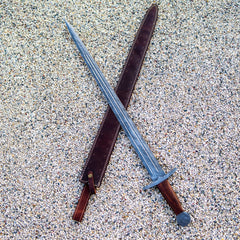 Arming Sword- Knightly Sword - High Carbon Damascus Steel Sword- 38" - Battling Blades