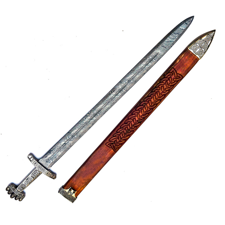Viking Sword- Petersen Type S- Damascus Steel- 43" - Battling Blades