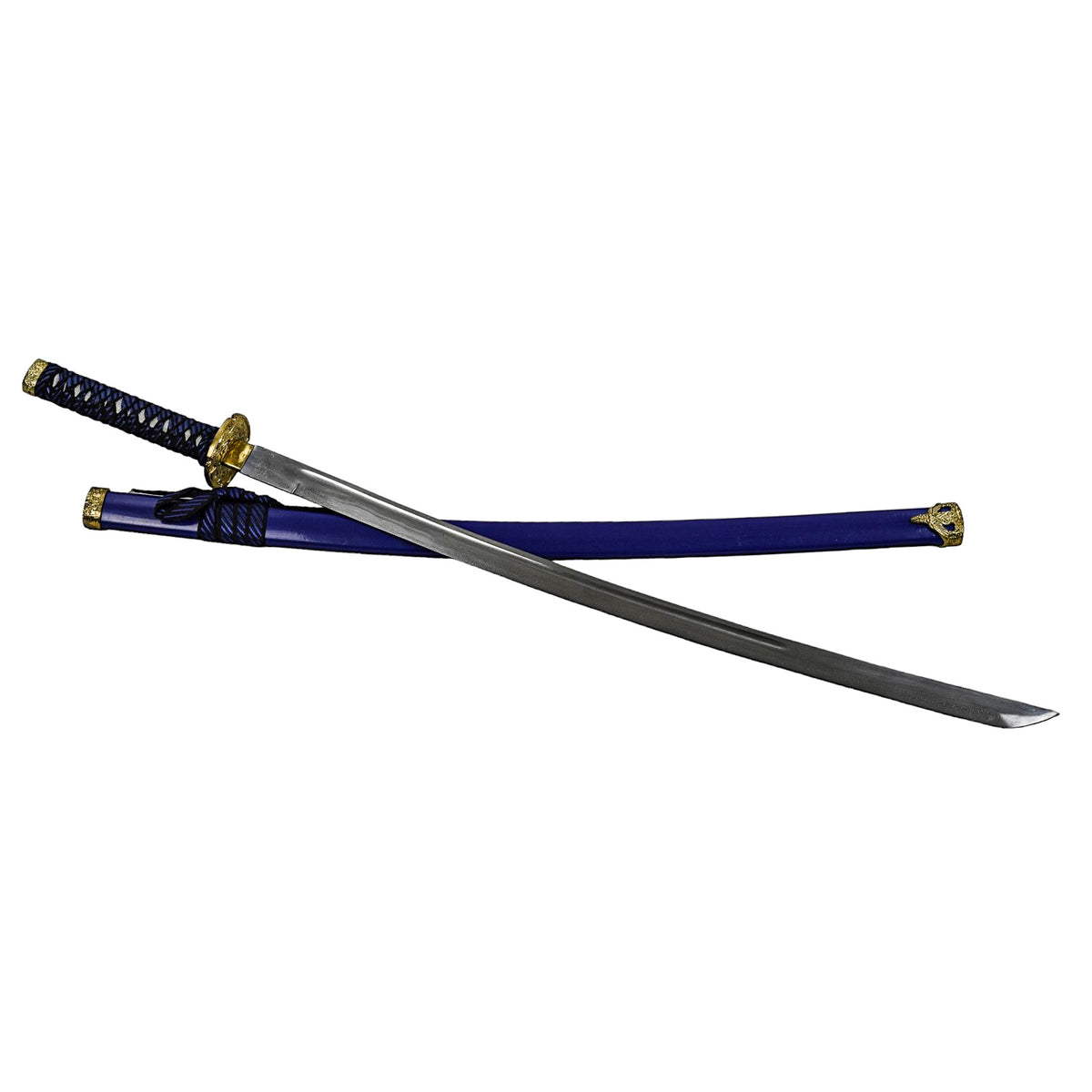 Katana Sword- Blue- High Carbon Damascus Steel- 40.5" - Battling Blades