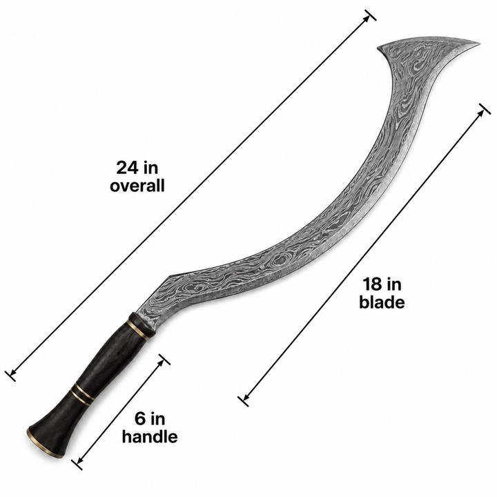 Khopesh - Hand Forged Egyptian Sword - Damascus Steel- 24" - Battling Blades