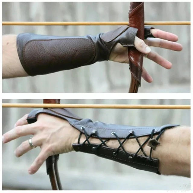 Medieval Archery Leather Glove: Armor Cuff - Warrior Knight Archer