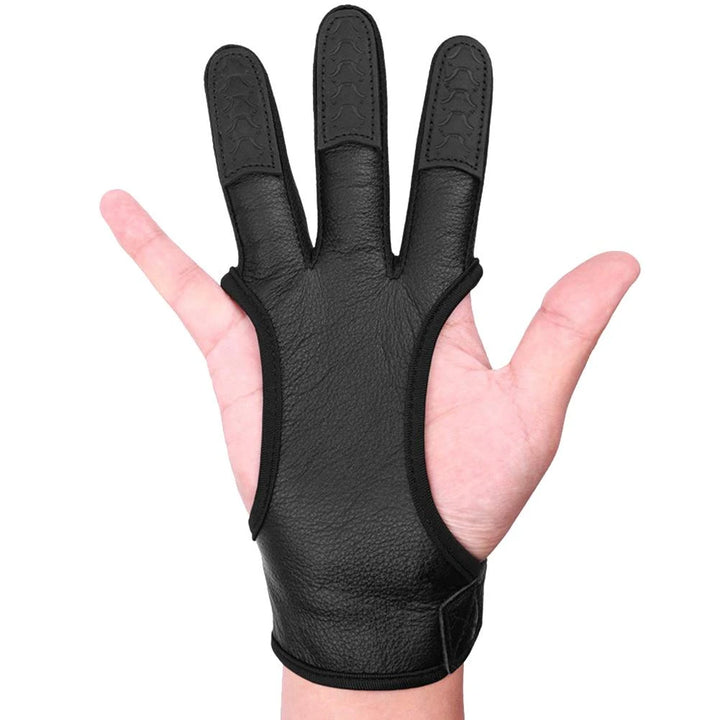 3 Finger Archery Glove: Right Hand Leather Gloves