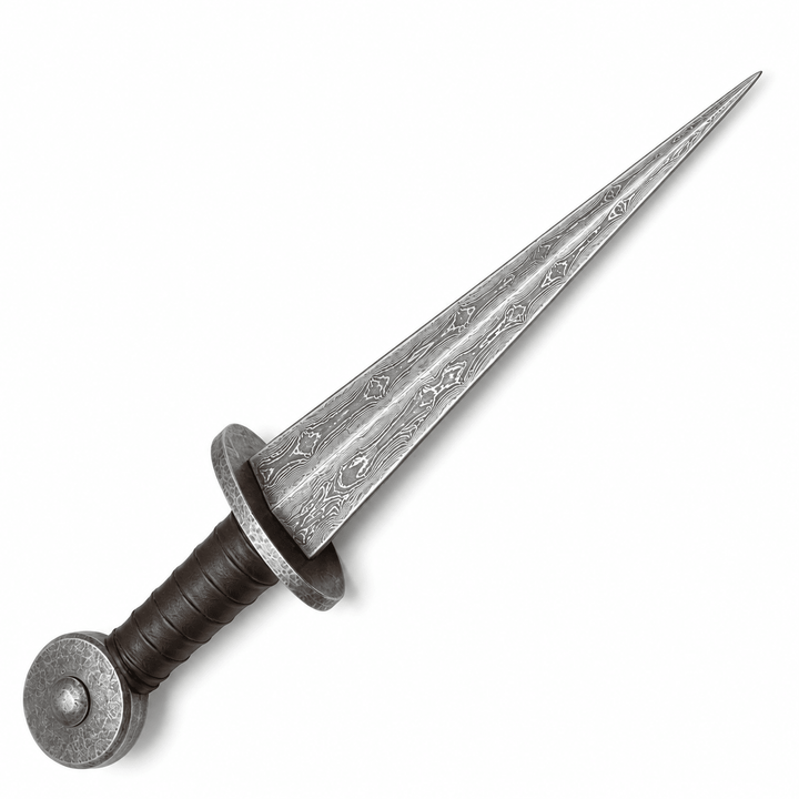 Rondel Knife- Damascus Steel Blade - 14" - Battling Blades