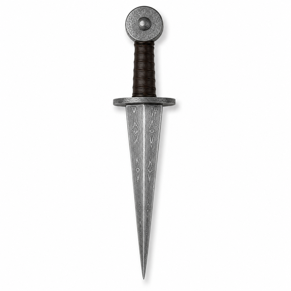 Rondel Knife- Damascus Steel Blade - 14" 