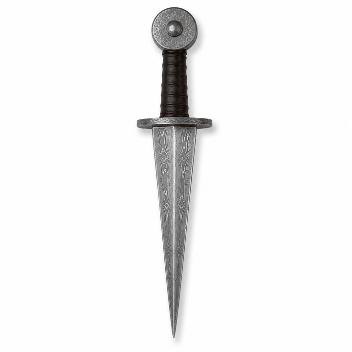 Rondel Knife- Damascus Steel Blade - 14" - Battling Blades