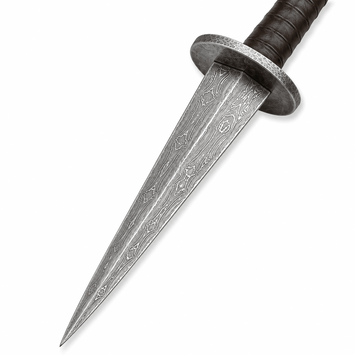 Rondel Knife- Damascus Steel Blade - 14" - Battling Blades