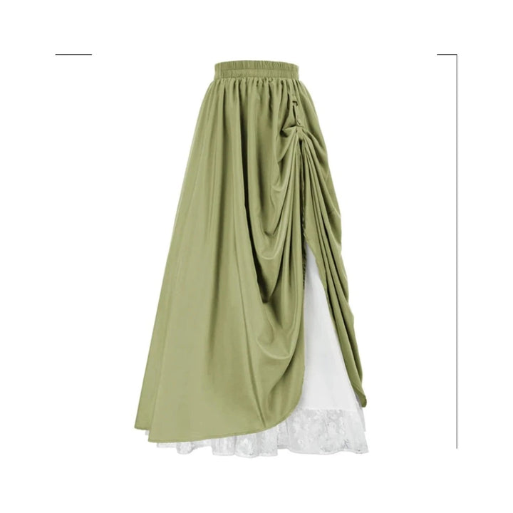 Medieval Lace Trim A-line Bustle Pirate Skirt