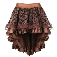 Medieval Steampunk Lace Asymmetrical Skirt