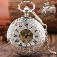 Vintage Roman Number Mechanical Pocket Watch with Double Open Hunter Case
