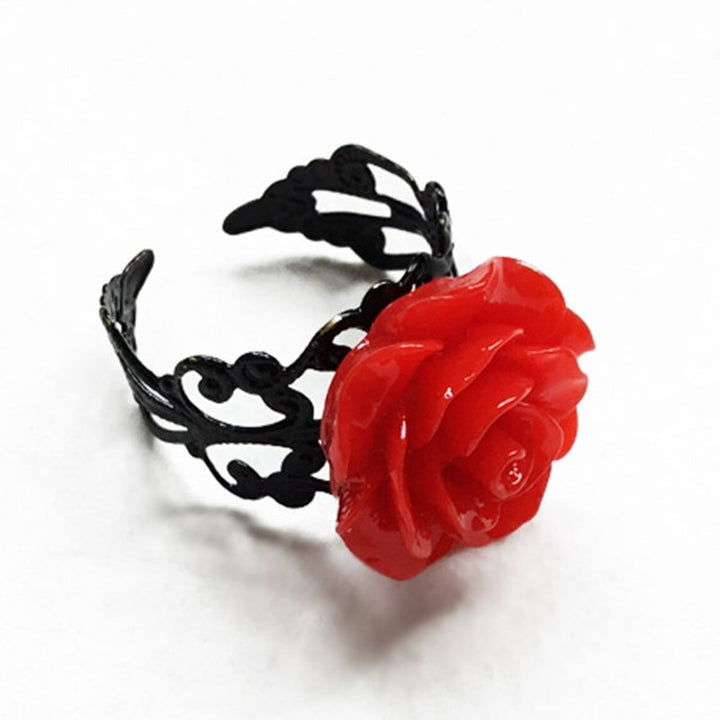 Gothic Victorian Filigree Rose Ring