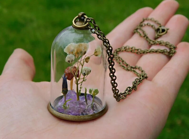 Glass Terrarium Elven Necklace