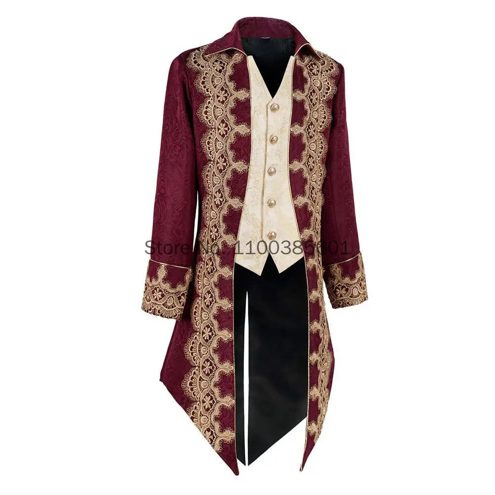 Men's Gothic Velvet Tailcoat - Renaissance Frock Coat