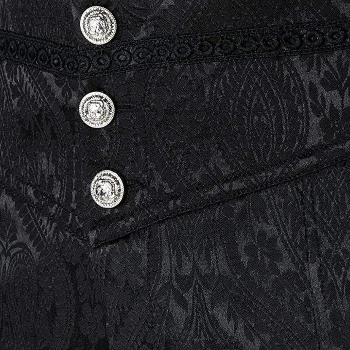 Gothic Intrigue: Men's Dark Jacquard Victorian Trouser