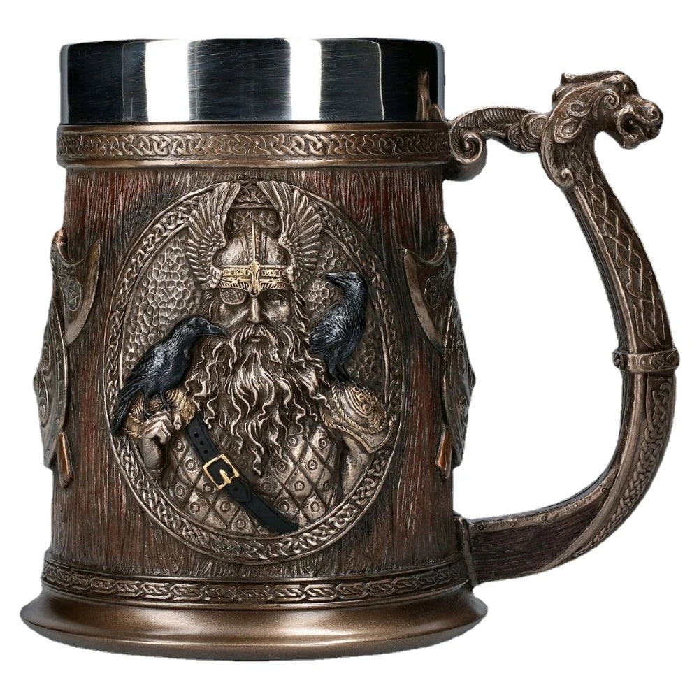 Medieval Viking 3D Retro Resin  Stainless Steel Mug