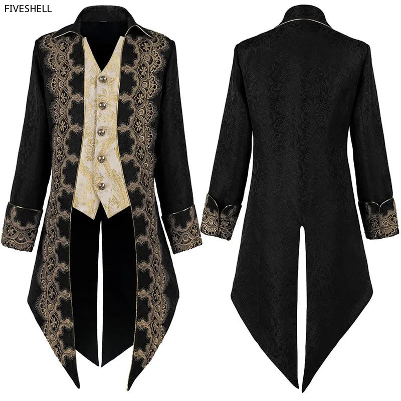 Men's Gothic Velvet Tailcoat - Renaissance Frock Coat