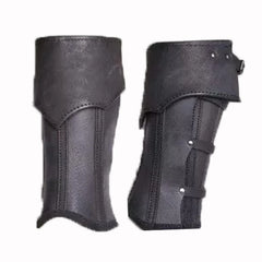 Medieval Leather Greave Half Chaps - Viking Knight Leg Armor - Battling Blades