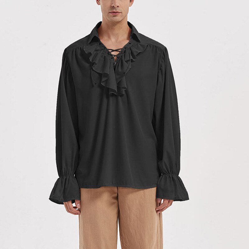 Renaissance Elegance: Lace-Up Pirate Shirt