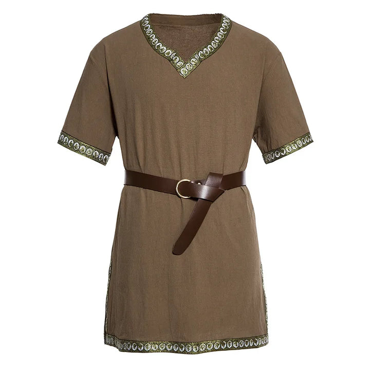 Men's Medieval Viking Tunic Shirt - Short Sleeve LARP