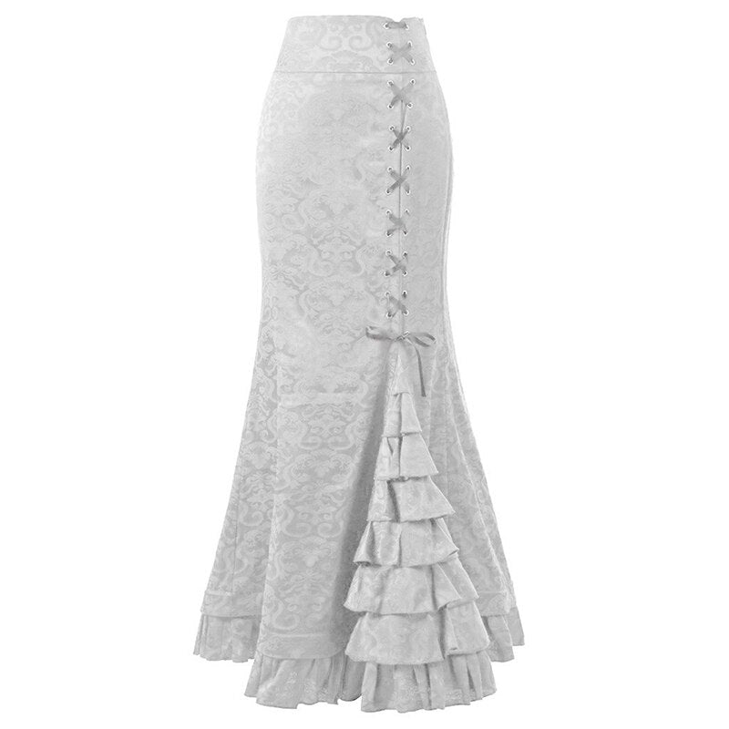 Gothic Victorian Steampunk Fishtail Skirt