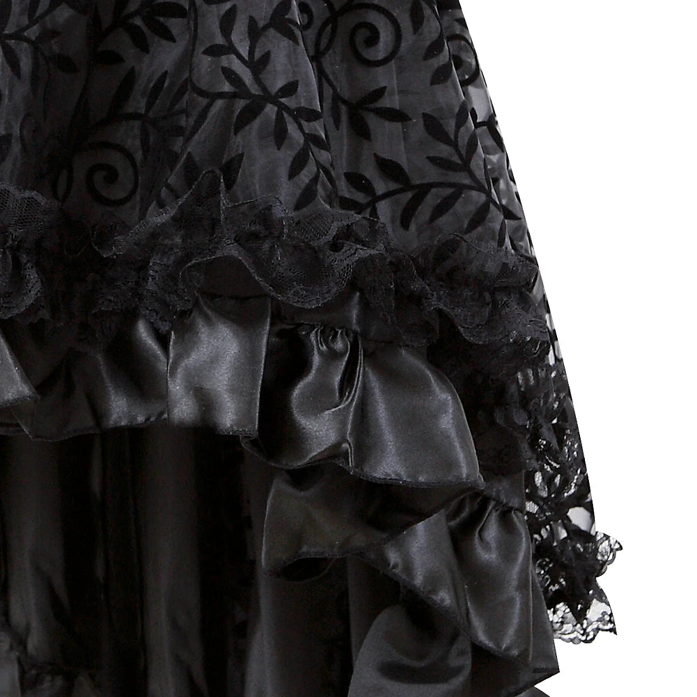 Medieval Steampunk Lace Asymmetrical Skirt