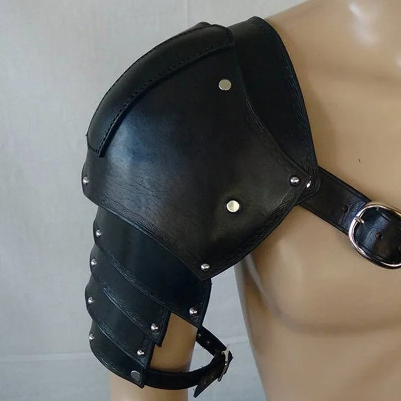 Gladiator Pauldrons- Leather Spaulders- Medieval Shoulder Armor