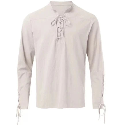 Men's Medieval Pirate Lace Up Long Sleeve