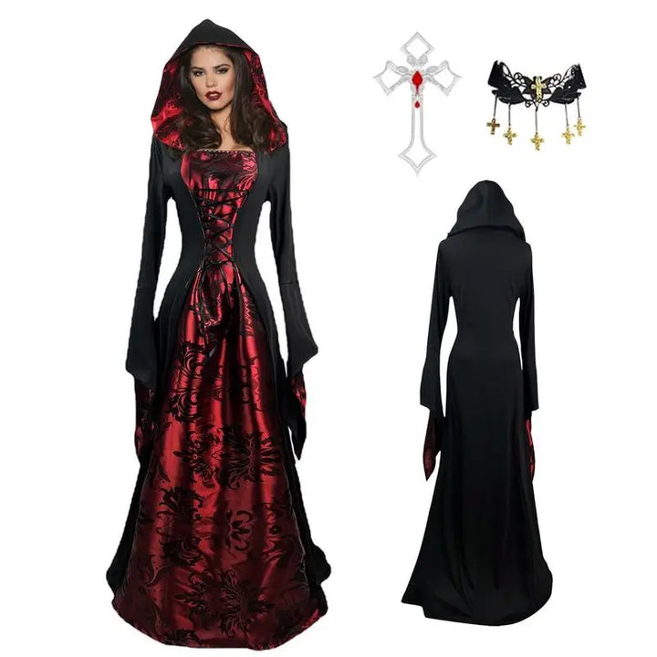 Renaissance Hooded Wicca Long Gown