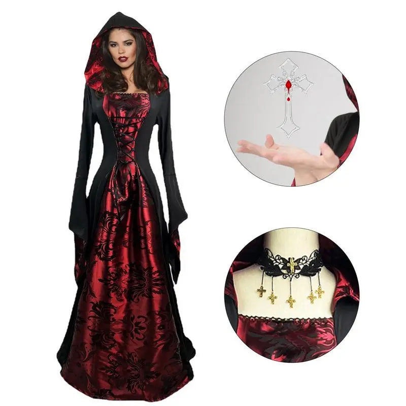 Renaissance Hooded Wicca Long Gown