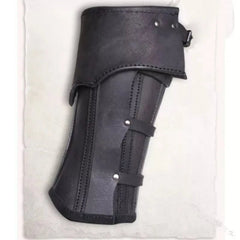 Medieval Leather Greave Half Chaps - Viking Knight Leg Armor - Battling Blades
