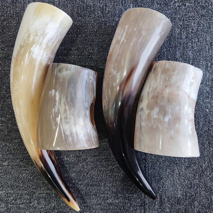 Handmade Viking Horn Mugs - Ox Horn Wine Goblets