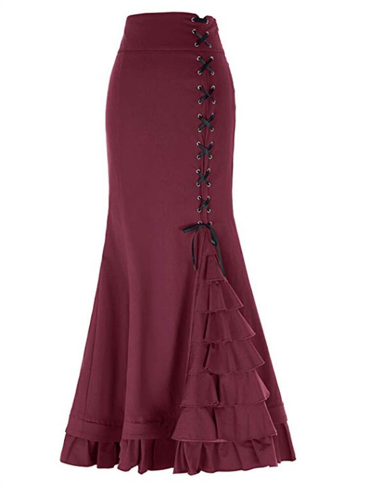 Gothic Victorian Steampunk Fishtail Skirt