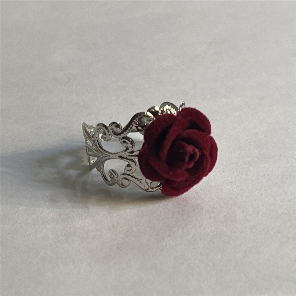 Gothic Victorian Filigree Rose Ring