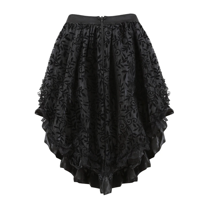 Medieval Steampunk Lace Asymmetrical Skirt