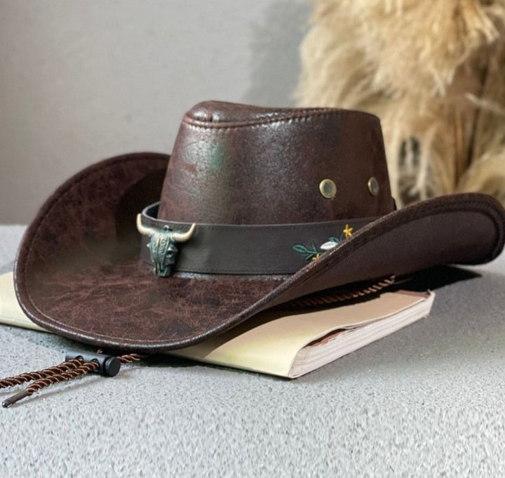 Renaissance Elegance: Faux Leather Cowboy Hat