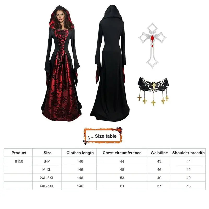 Renaissance Hooded Wicca Long Gown