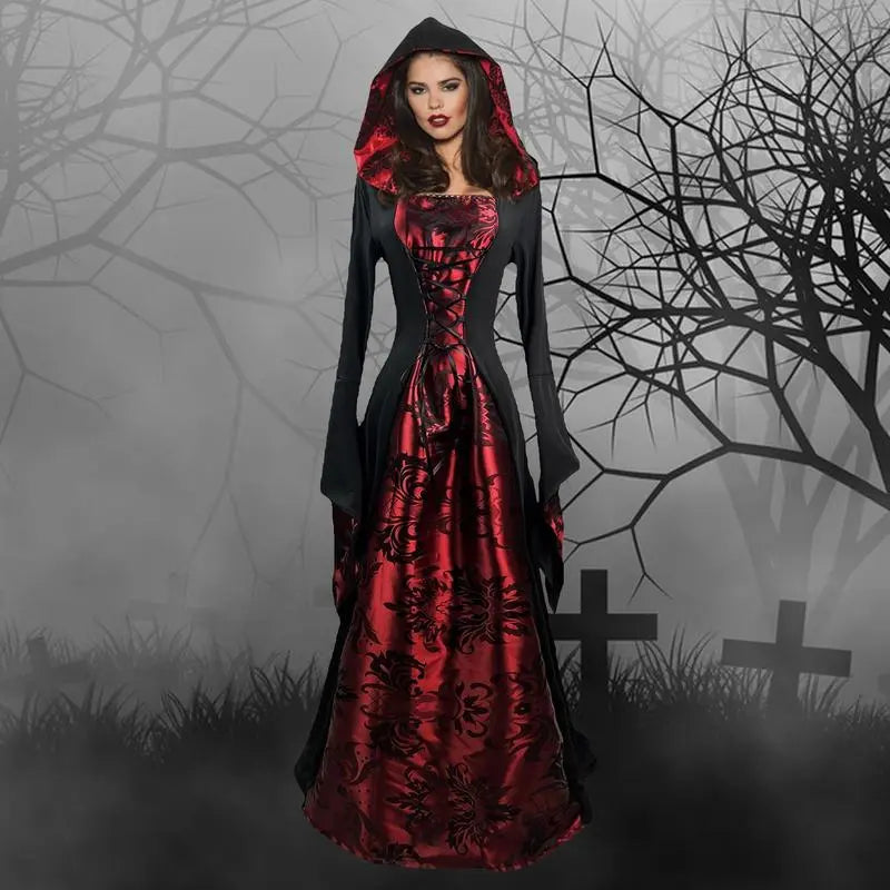 Renaissance Hooded Wicca Long Gown